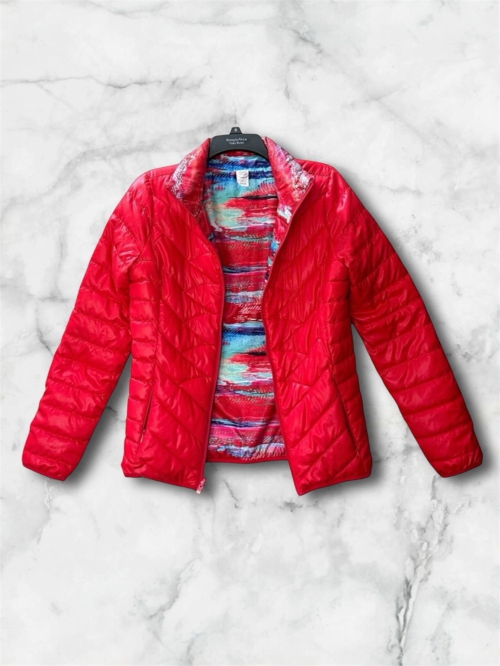 Reversible SO Quilted Puffy Puffer Zip Up Jacket Pockets Waterproof Size Small - Picture 1 of 13